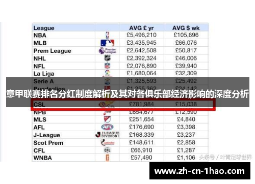 意甲联赛排名分红制度解析及其对各俱乐部经济影响的深度分析