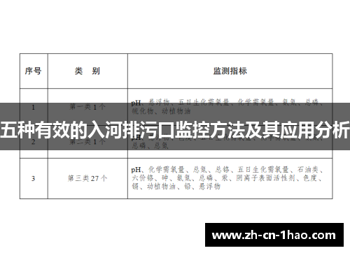 五种有效的入河排污口监控方法及其应用分析